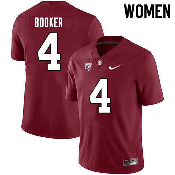 Women #4 Thomas Booker Stanford Cardinal College Football Jerseys Sale-Cardinal